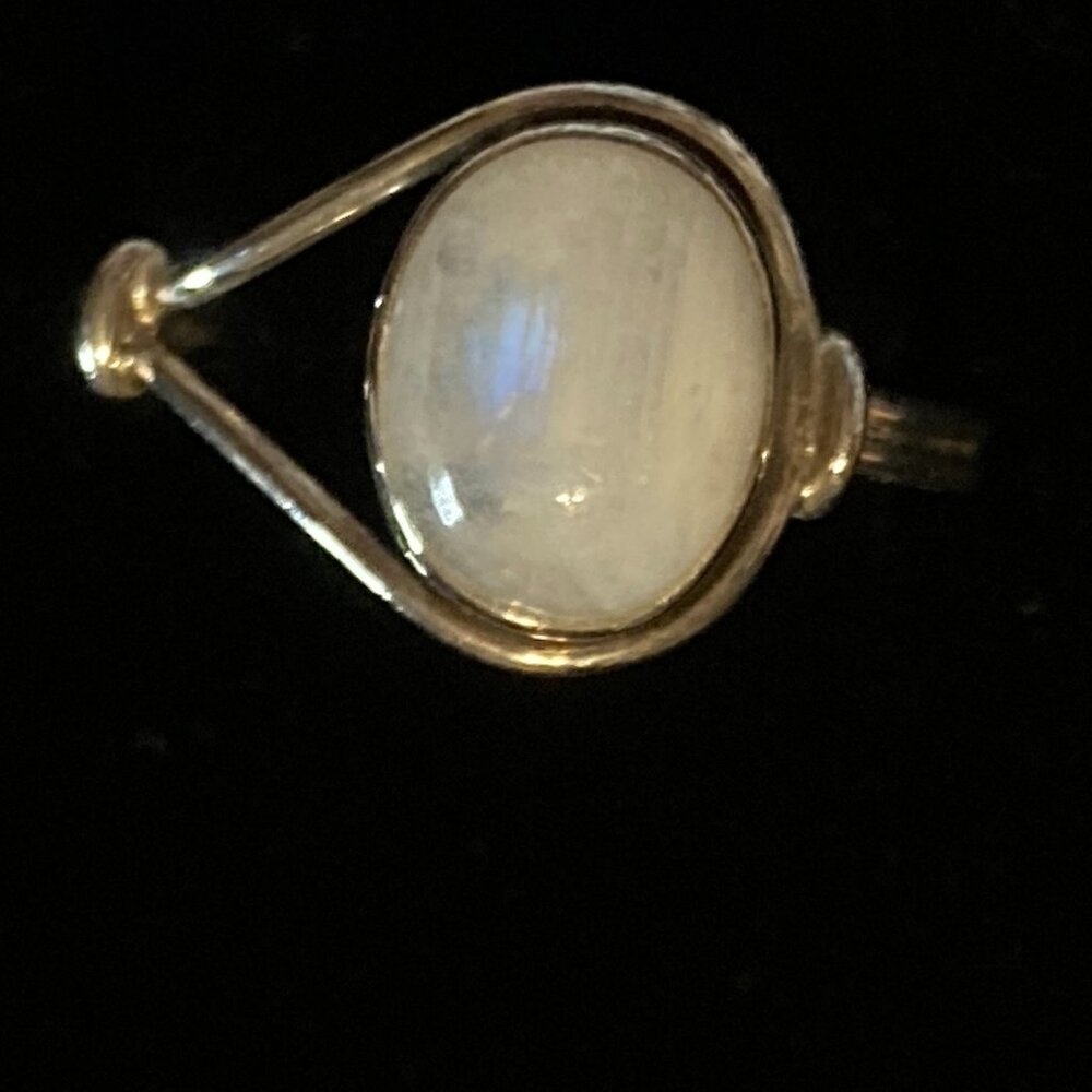 Rainbow Moonstone Sterling Silver Ring - image 2